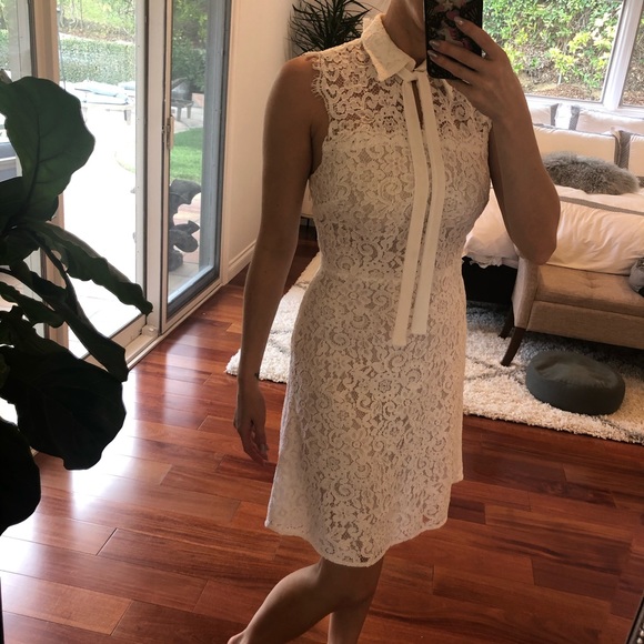 Michael Kors White Lacey Dress - Tie-Neck - Picture 3 of 5